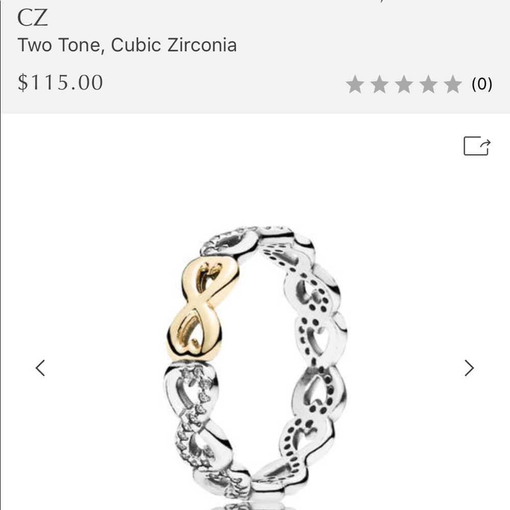 Pandora silver and gold plated eternity ring